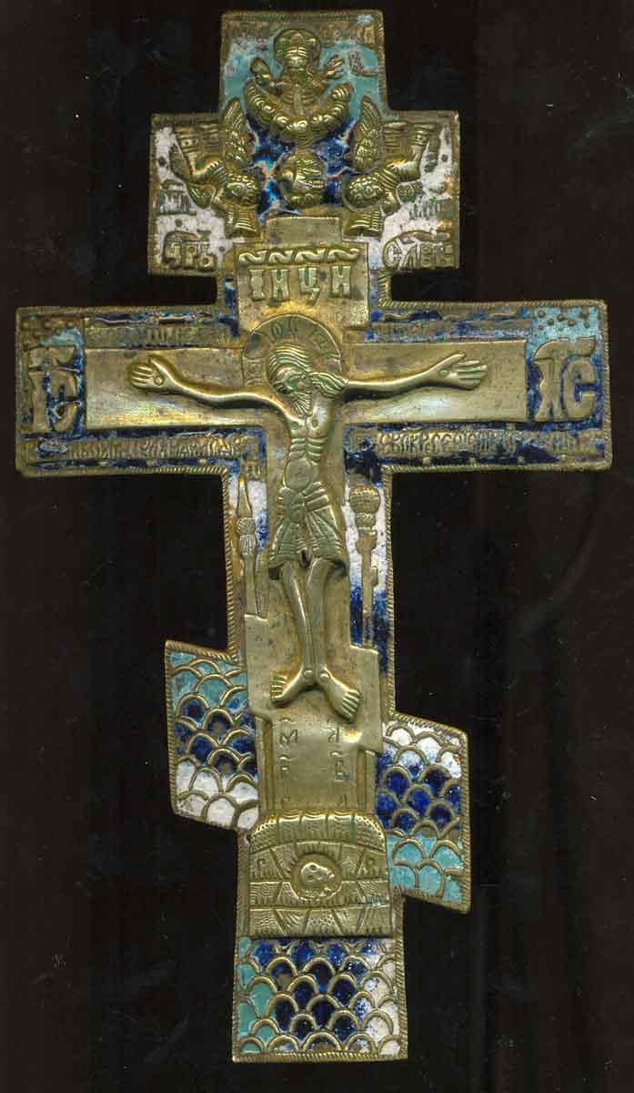 Киотный крест XVIII в. Похожий крест носил преподобный Серафим Саровский.