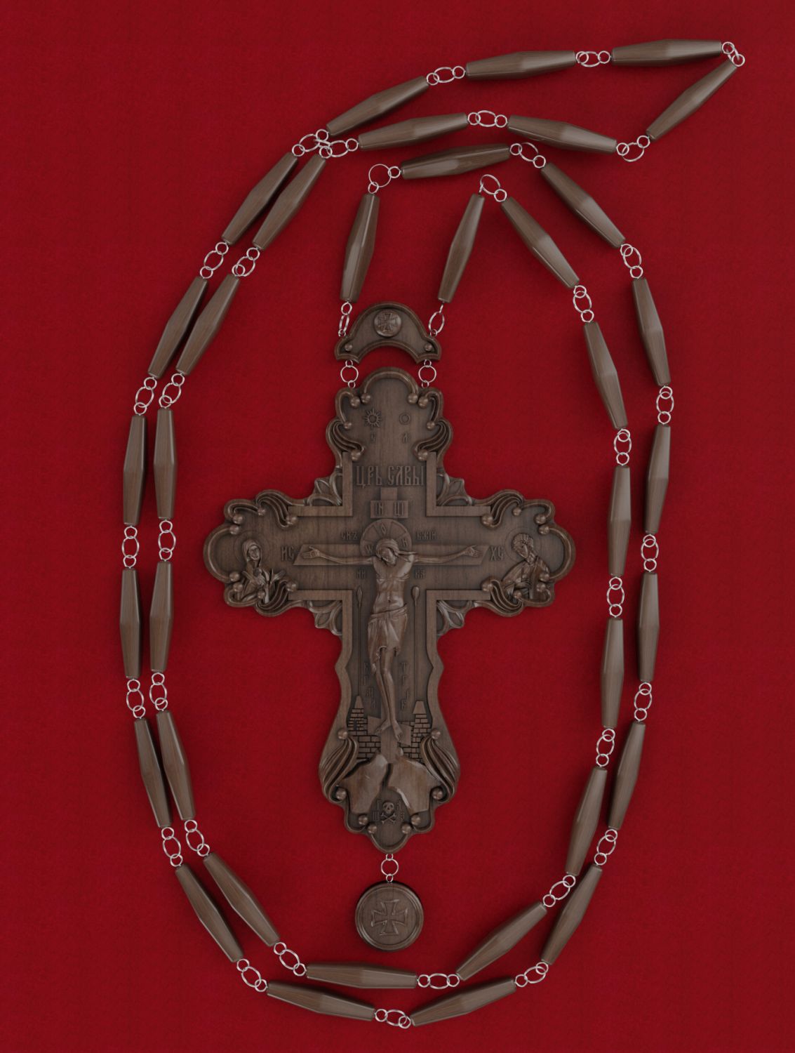 Крест наградной № 3, материал: дерево орех