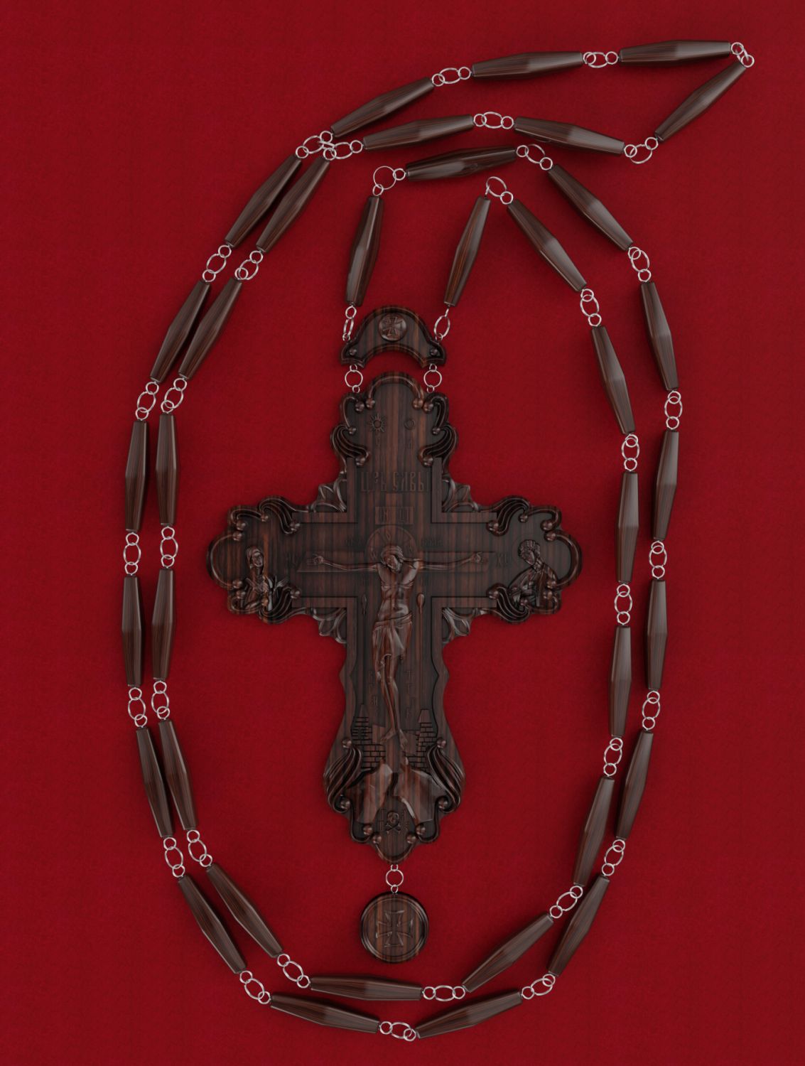 Крест наградной № 3, материал: дерево палисандр