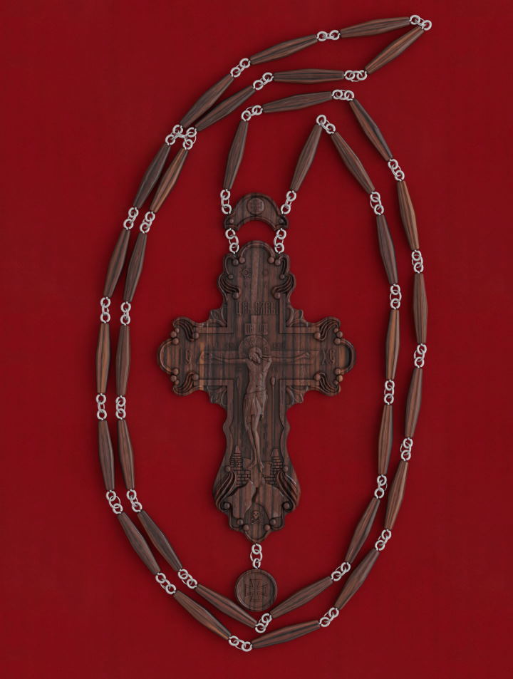 Крест наградной № 2, материал: дерево палисандр