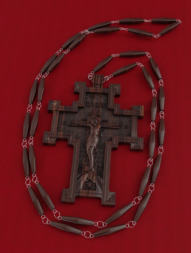 Крест протоиерейский № 4, материал: дерево палисандр